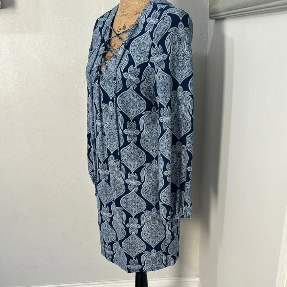 mark. Blue Patterned Dress - Picture 3 of 8